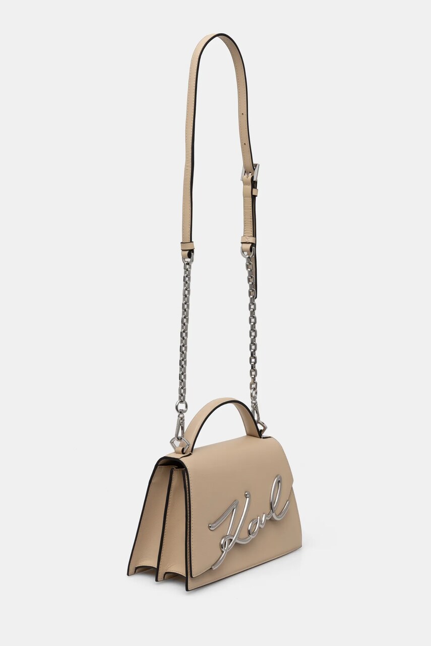 Шкіряна сумочка Karl Lagerfeld колір бежевий A1W30036