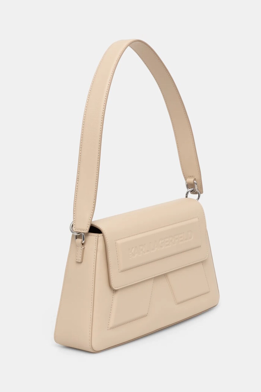 Шкіряна сумочка Karl Lagerfeld колір бежевий A1W30154