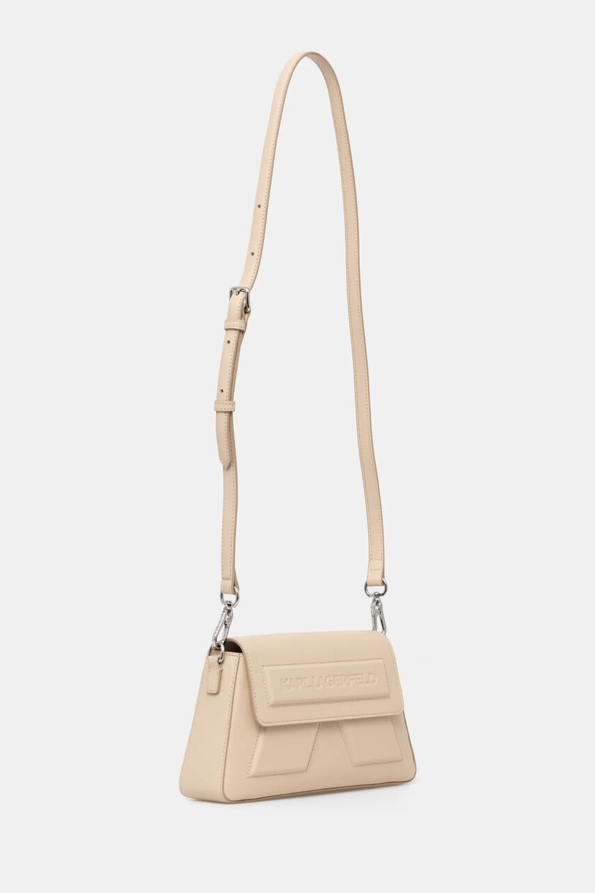 Шкіряна сумочка Karl Lagerfeld колір бежевий A1W30155