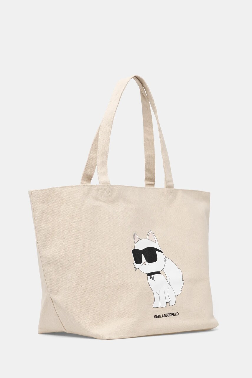 Бавовняна сумка Karl Lagerfeld колір бежевий A1W50022