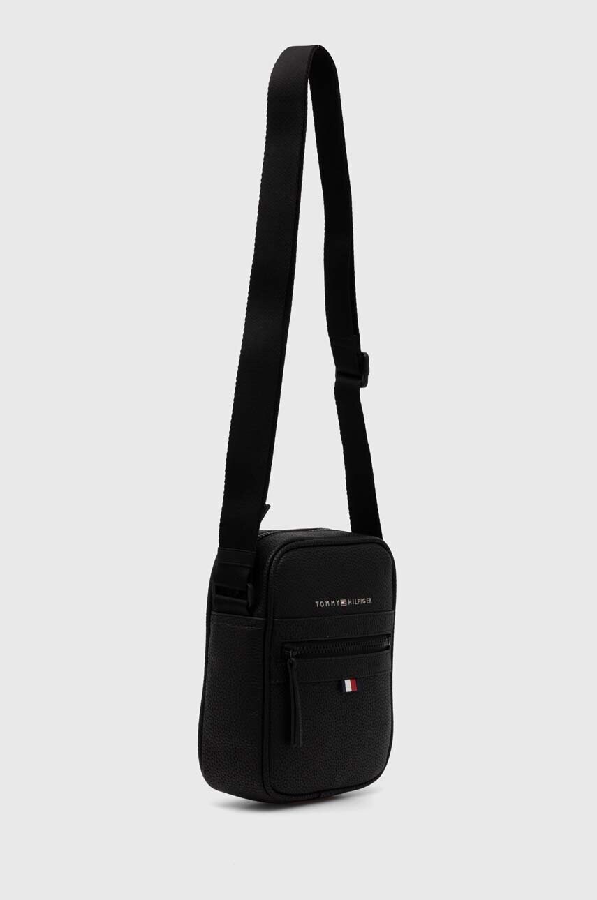 Шкіряна сумка Tommy Hilfiger колір чорний AM0AM09504