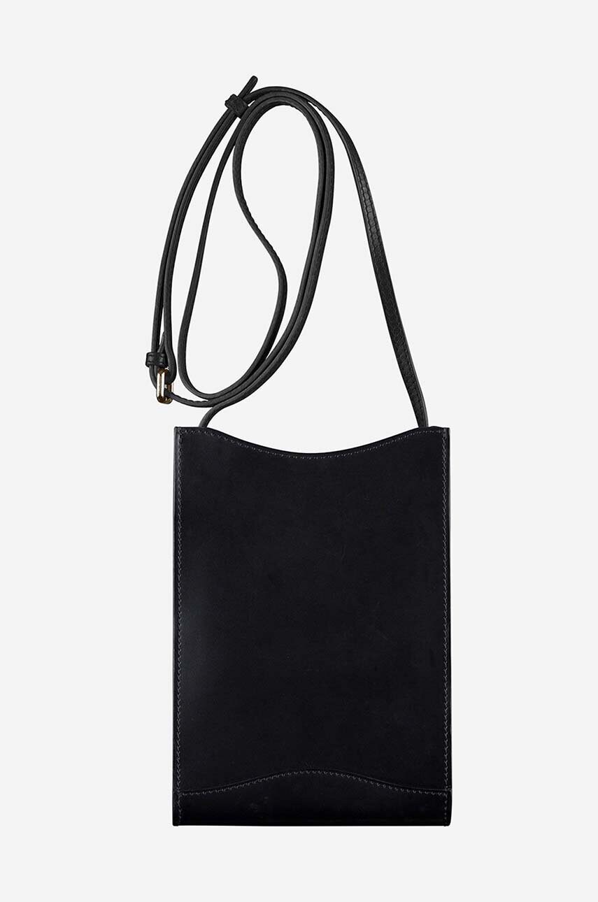 Шкіряна сумка A.P.C. Neck Pouch Jamie PXB колір чорний PXBMW.F63412-GREIGE