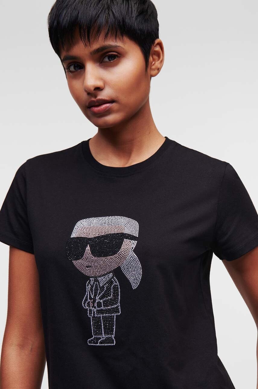Бавовняна футболка Karl Lagerfeld колір чорний
