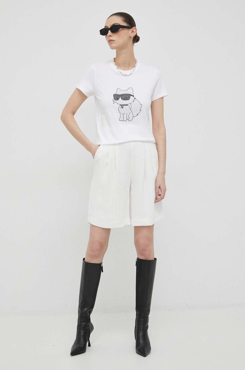 Бавовняна футболка Karl Lagerfeld колір білий