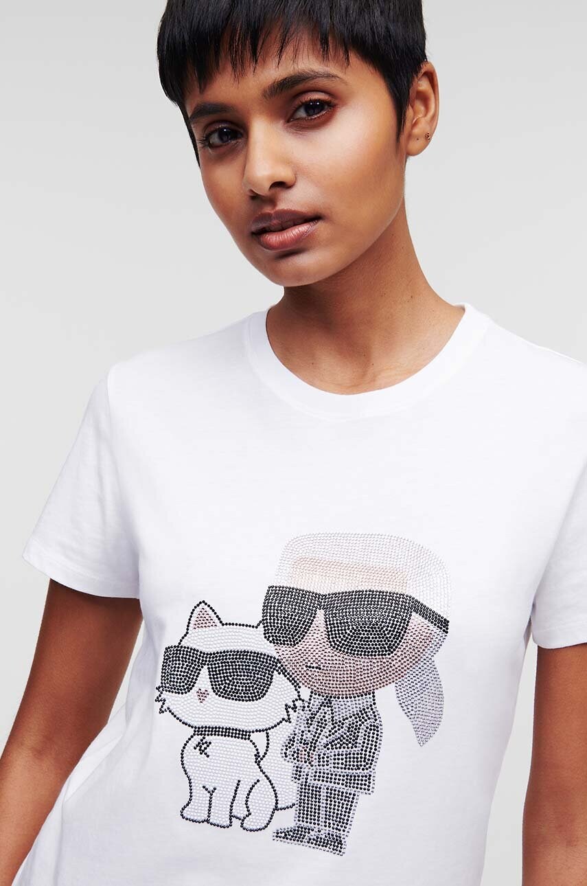 Бавовняна футболка Karl Lagerfeld колір білий