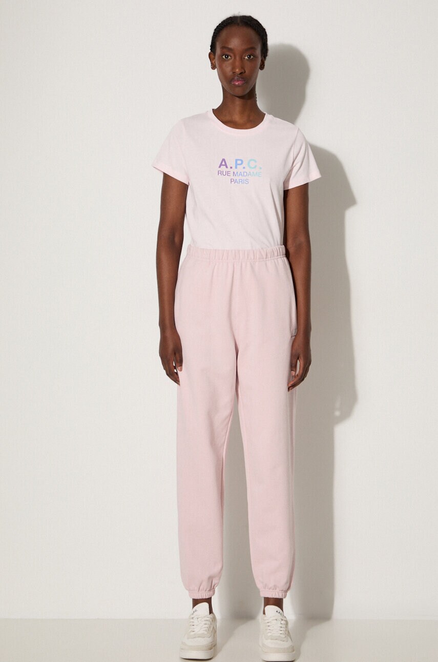 Бавовняна футболка A.P.C. Jenny колір рожевий COEAV.F26091-WHITE