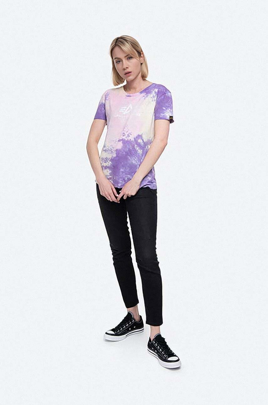 Бавовняна футболка Alpha Industries Basic Tee Batik Wmn жіноча колір рожевий