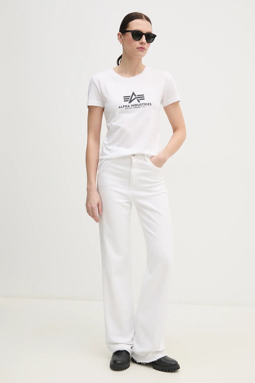 Бавовняна футболка Alpha Industries колір білий 196051.09-white