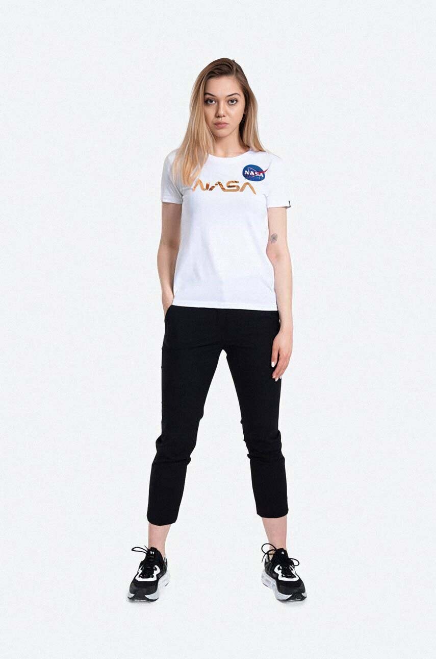 Бавовняна футболка Alpha Industries NASA Pm T колір білий 198053.438-white