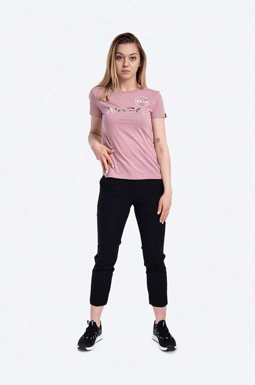 Бавовняна футболка Alpha Industries NASA PM колір рожевий 198053.487-pink