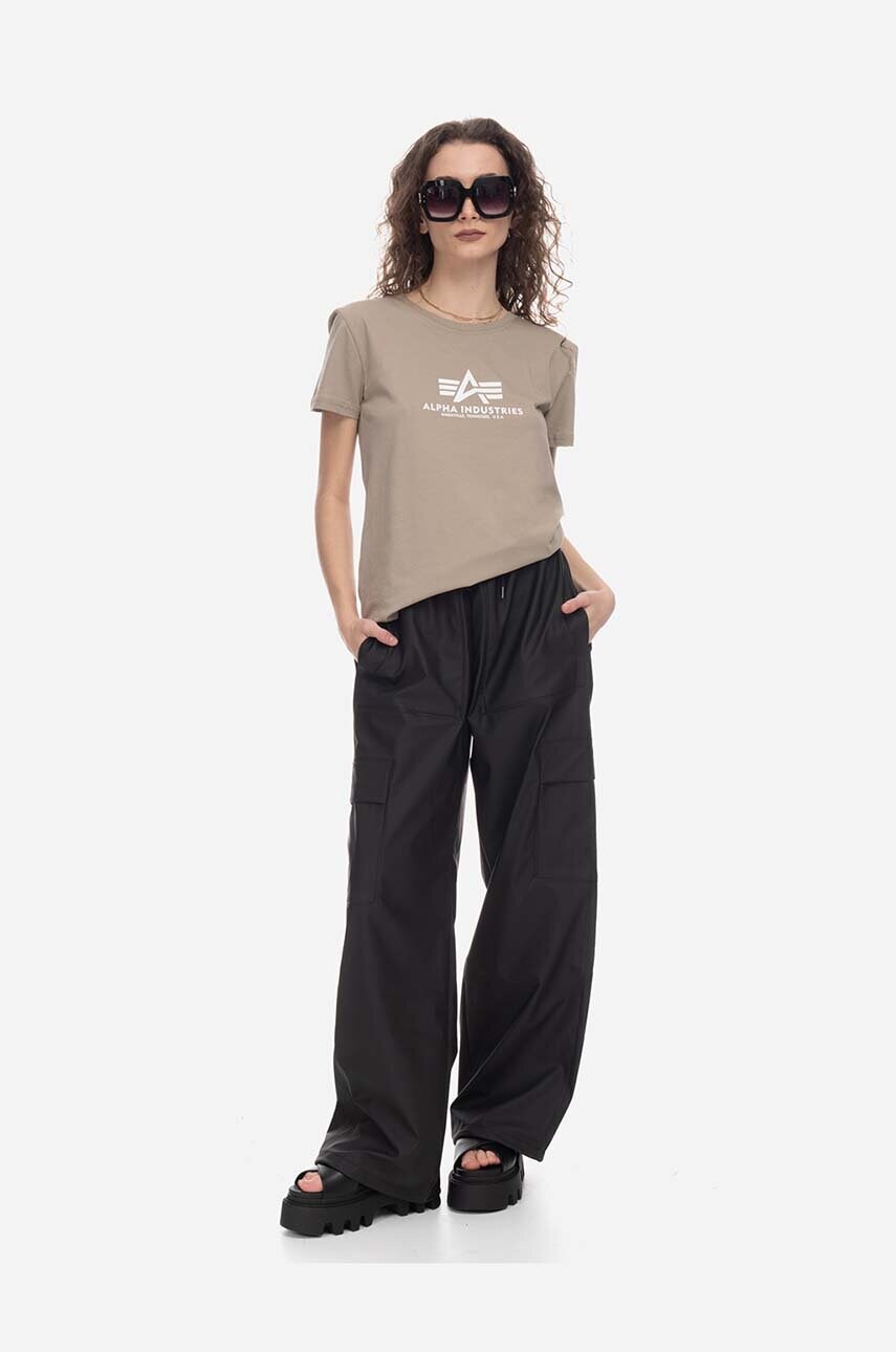 Бавовняна футболка Alpha Industries New Basic T Wmn колір бежевий 196051.679-beige