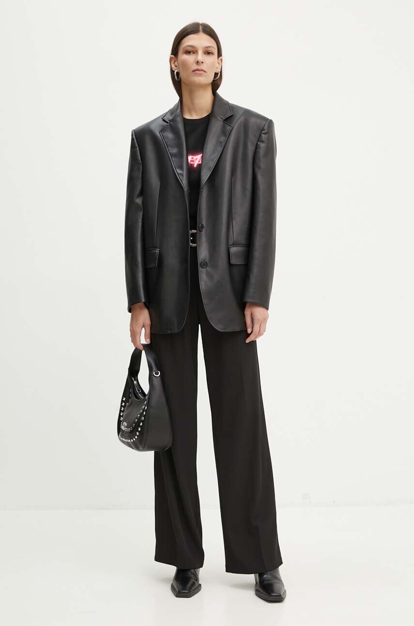 Бавовняна футболка The Kooples жіноча колір чорний FTSC26045K