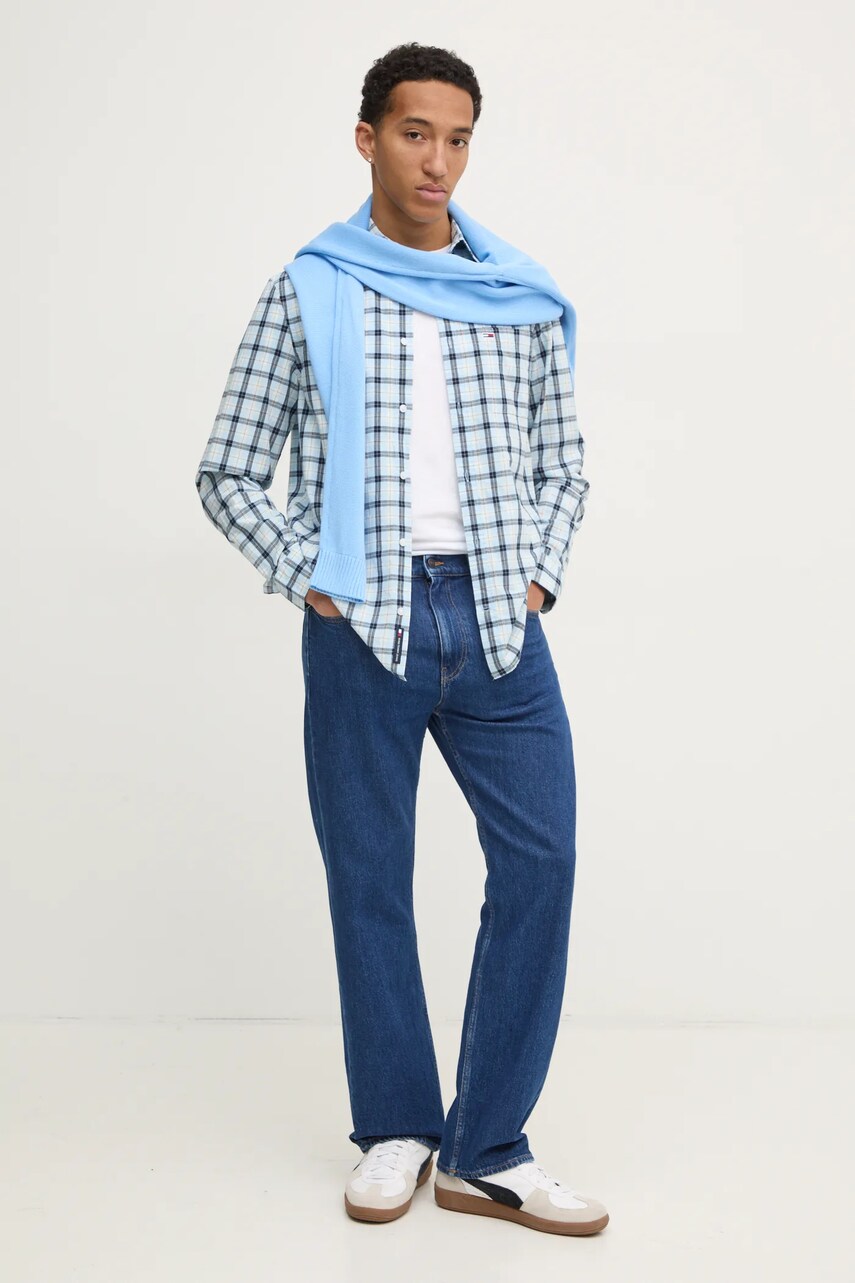 Бавовняна футболка Tommy Jeans чоловіча колір білий однотонна DM0DM04411