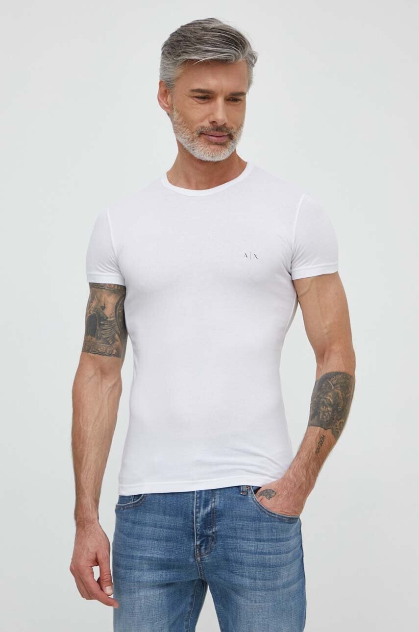 Футболка Armani Exchange 2-pack чоловічий колір чорний однотонний