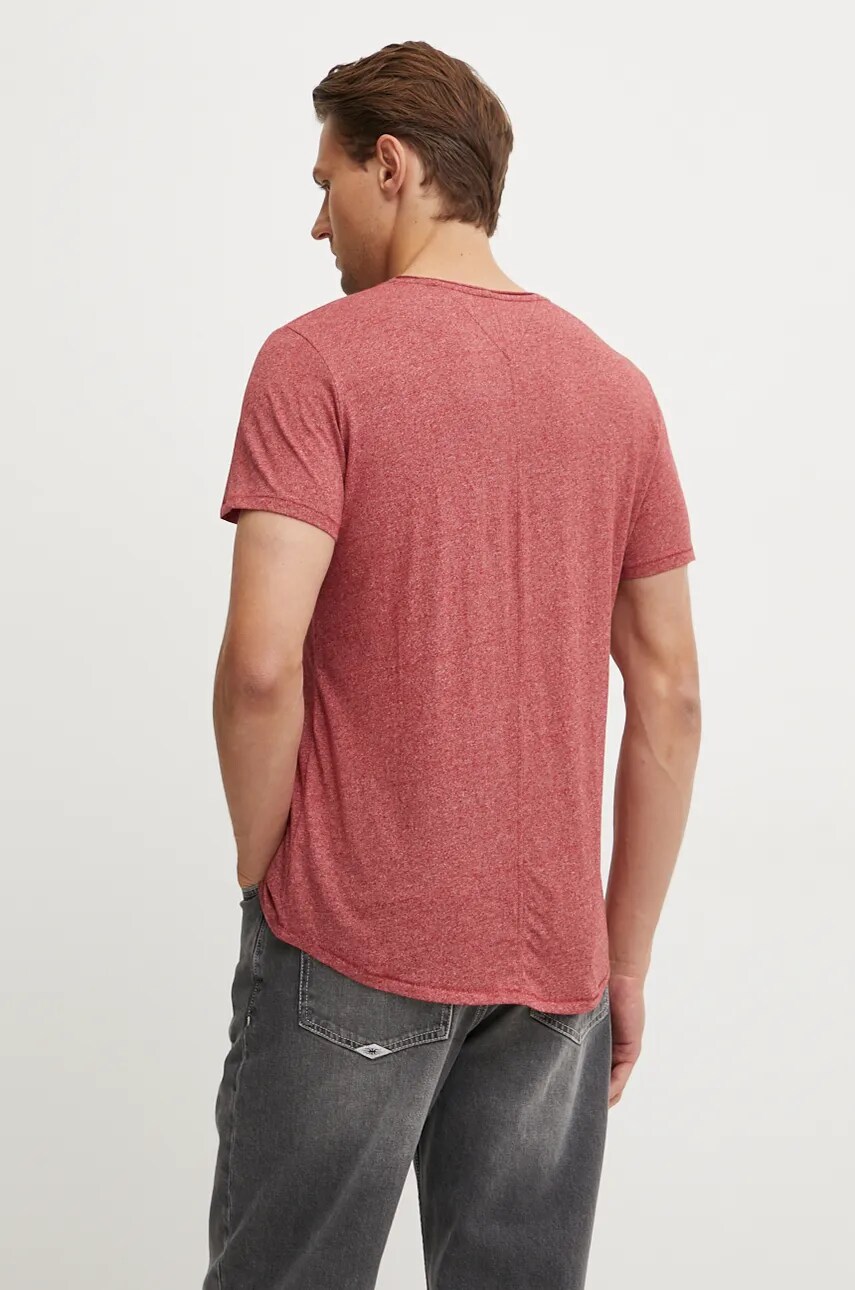 Футболка Tommy Jeans чоловічий колір бордовий однотонний DM0DM09586
