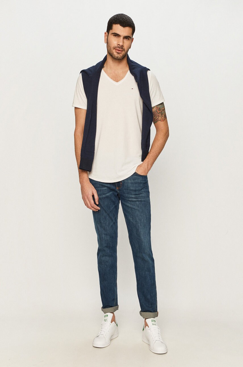 Футболка Tommy Jeans чоловічий колір білий меланж