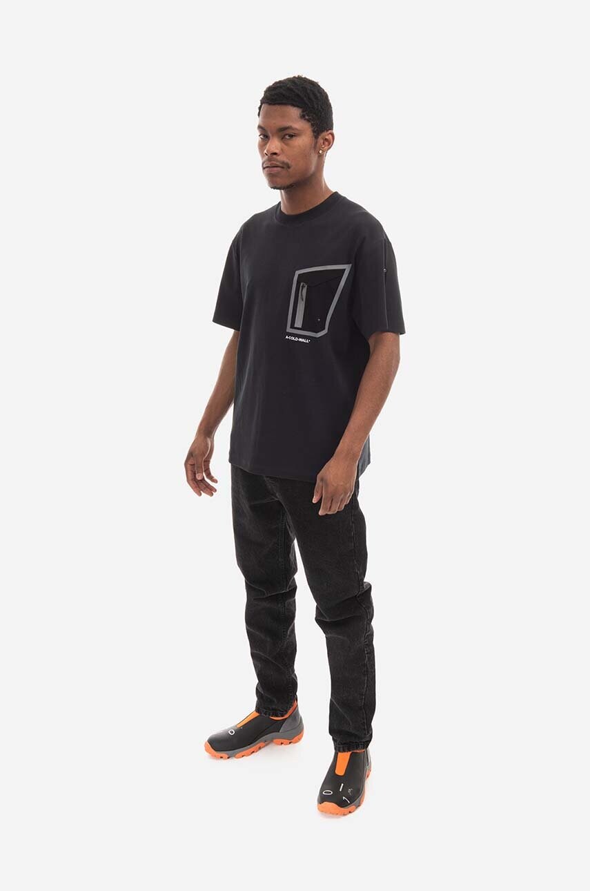 Бавовняна футболка A-COLD-WALL* Technical Polygon T-Shirt колір чорний з принтом ACWMTS089.-MIDGREY