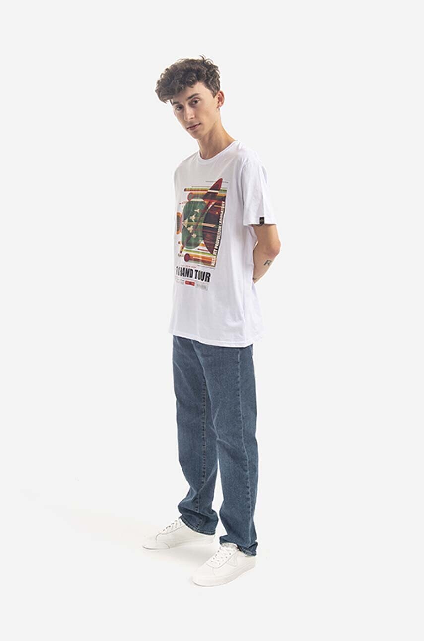 Бавовняна футболка Alpha Industries x NASA колір білий з принтом 116504.09-white