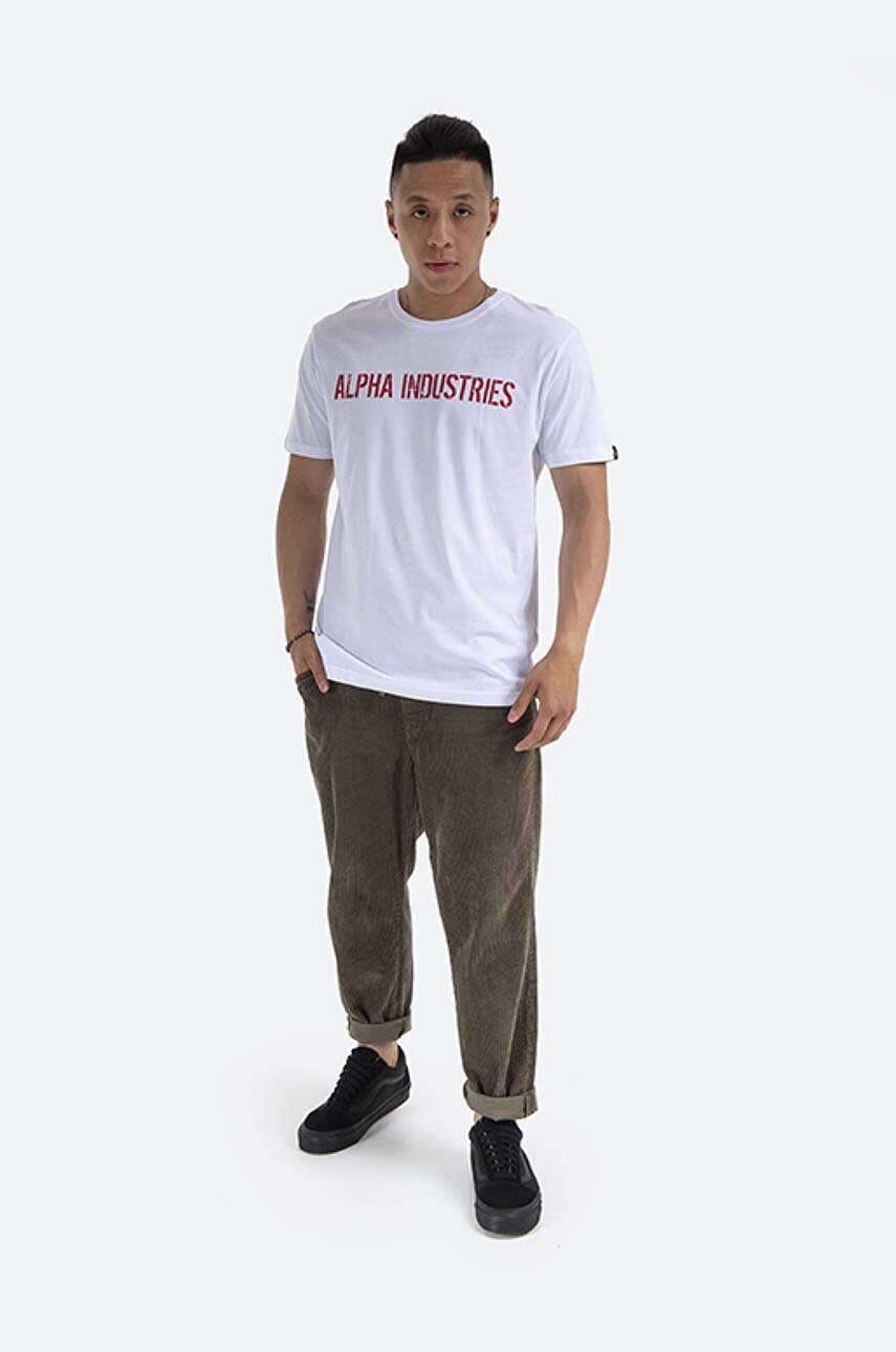 Бавовняна футболка Alpha Industries RBF Moto колір білий з принтом 116512.09-white