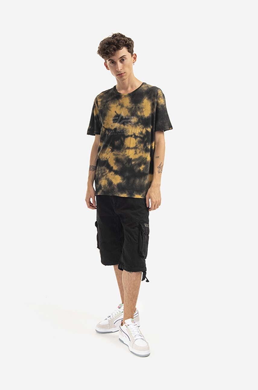 Бавовняна футболка Alpha Industries Basic Tee Batik колір жовтий візерунок 116517.20-yellow