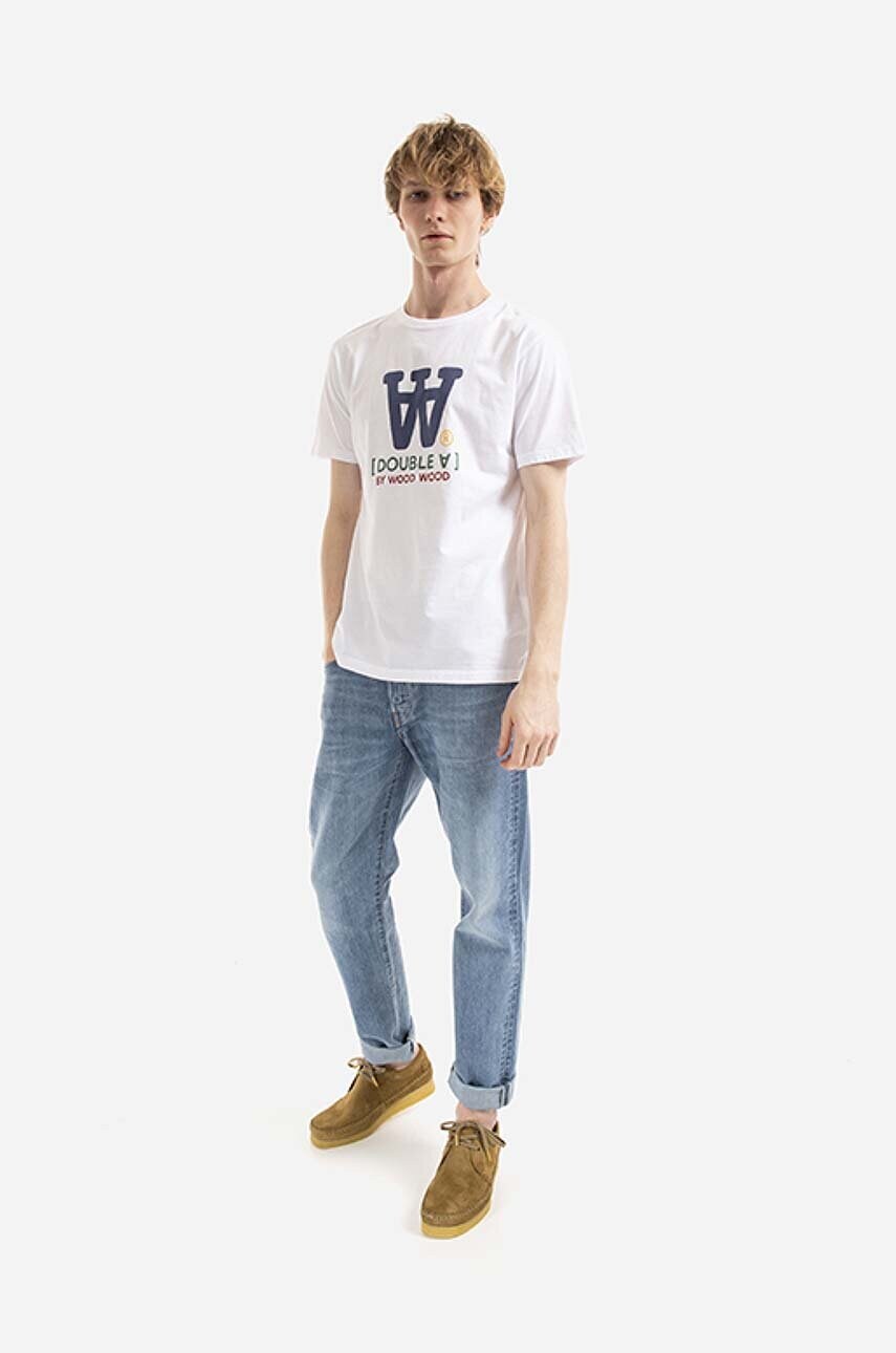 Бавовняна футболка Wood Wood Ace Typo T-shirt колір білий з принтом 10285700.2222-WHITE