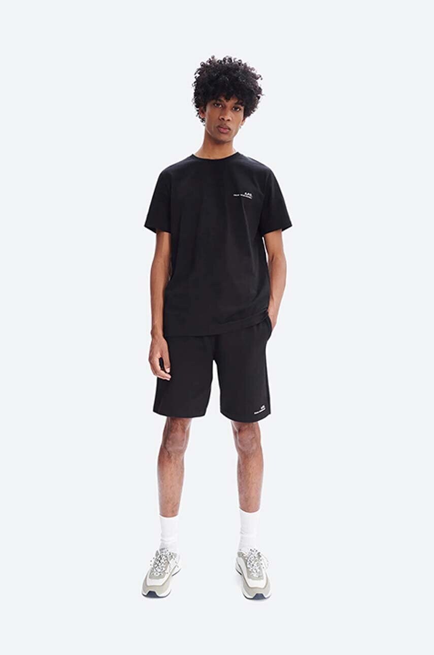 Бавовняна футболка A.P.C. Item F колір чорний з принтом COEOP.H26904-WHITE