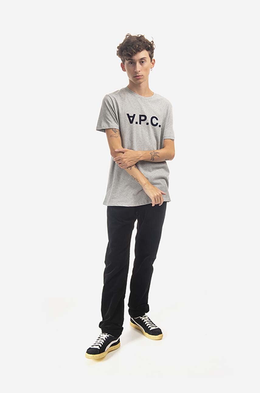 Бавовняна футболка A.P.C. VPC Color колір сірий з принтом COEZB.H26943-LIGHTGRAYC