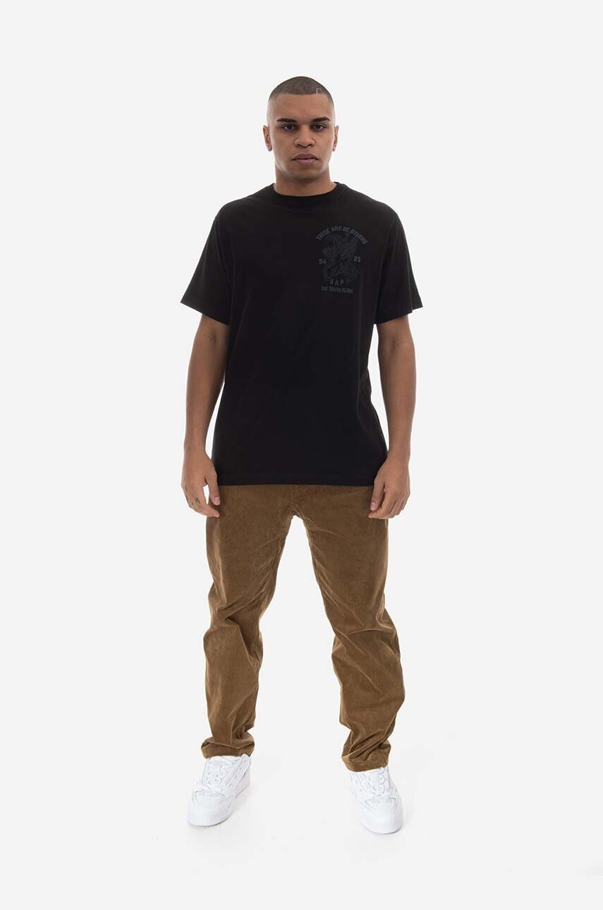 Бавовняна футболка Maharishi колір чорний однотонний 4093.BLACK-BLACK