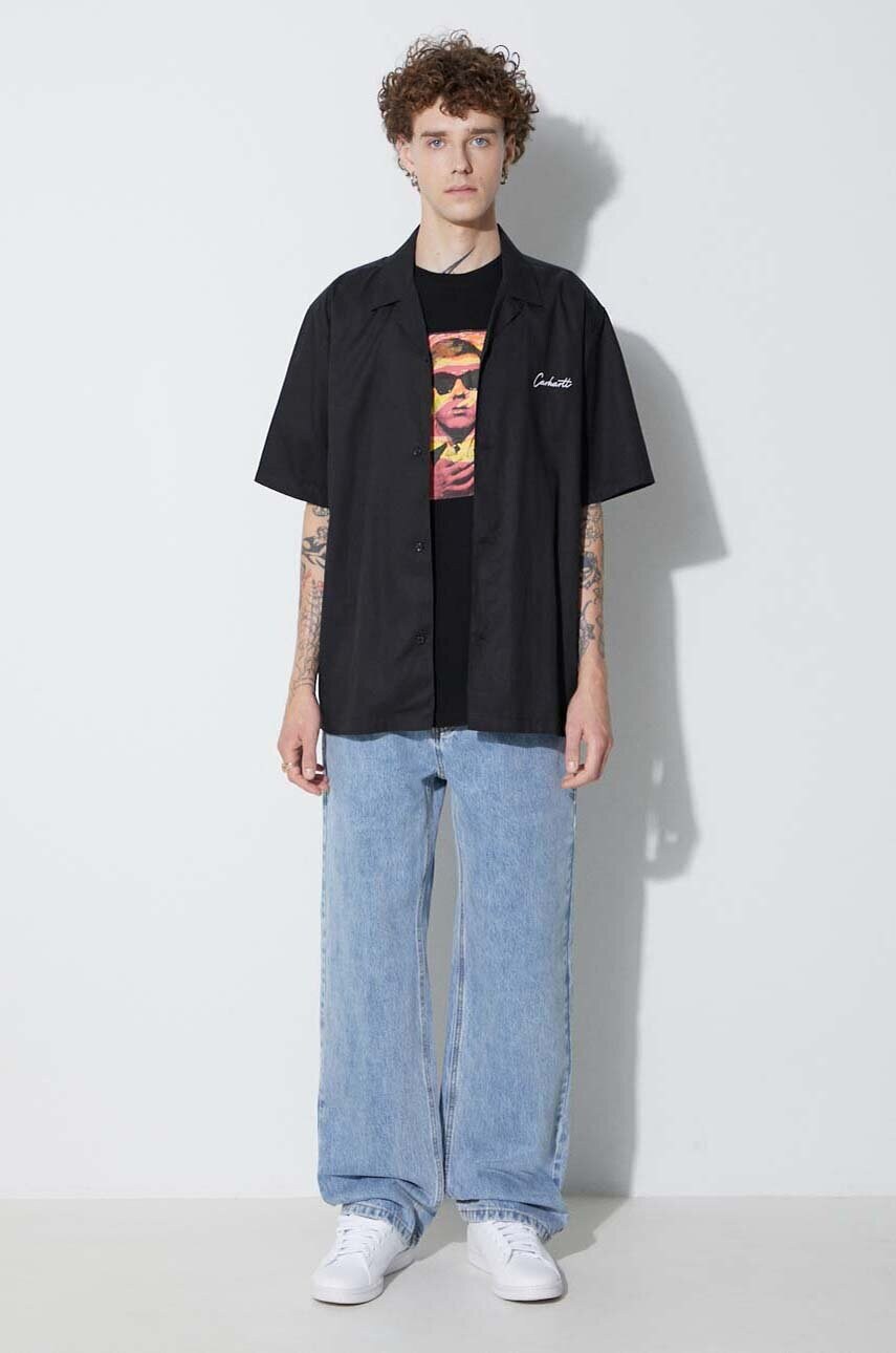 Бавовняна футболка Maharishi Warhol Polaroid Portrait T-Shirt OCJ колір чорний з принтом 9711.BLACK-BLACK