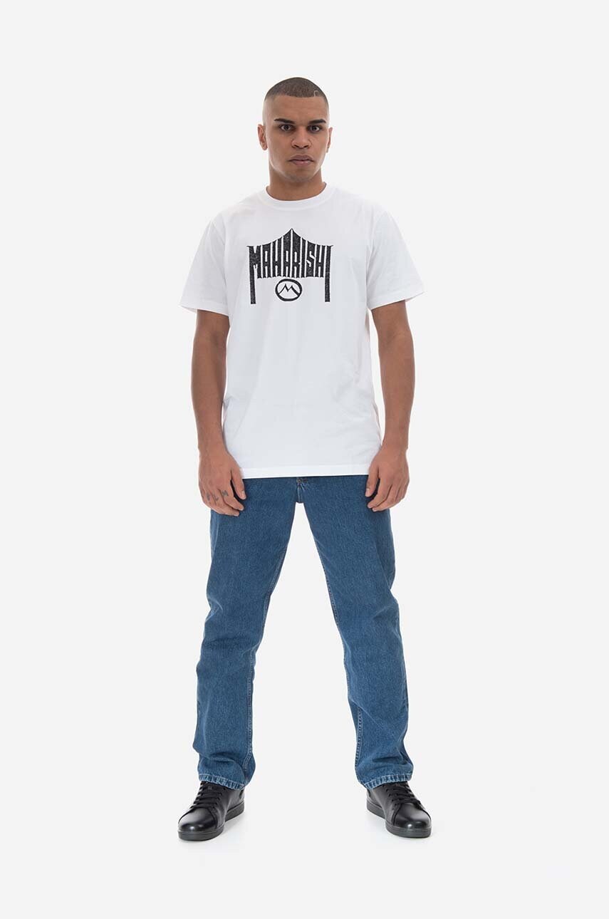 Бавовняна футболка Maharishi колір білий з принтом 9928.WHITE-WHITE