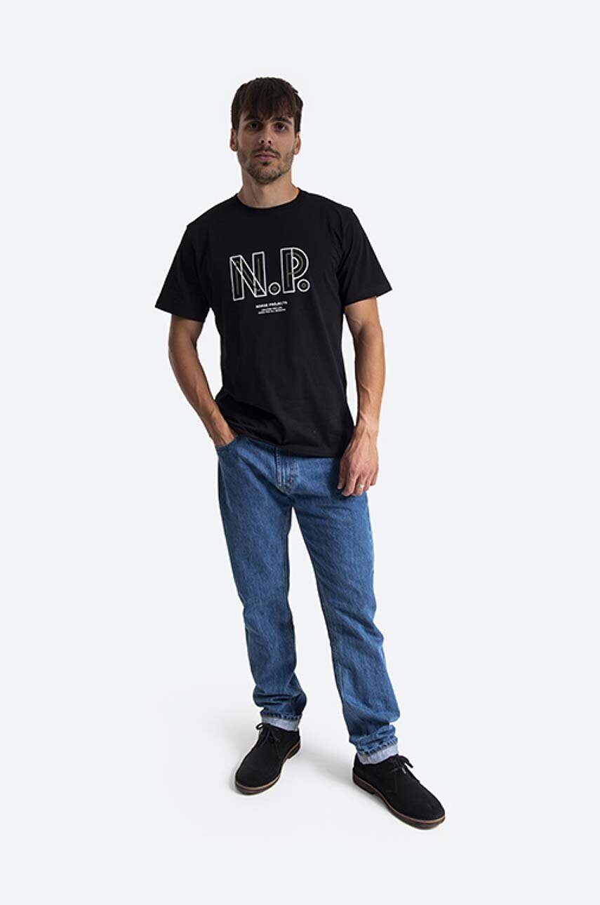 Бавовняна футболка Norse Projects Niels Teknisk Logo колір чорний з принтом N01.0570.9999-9999