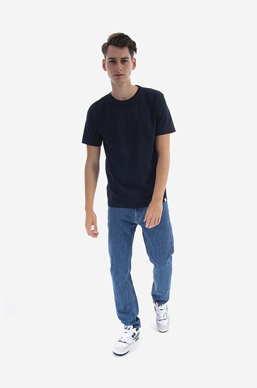 Бавовняна футболка Norse Projects Niels Standard SS колір синій однотонна N01.0559.7004-7004