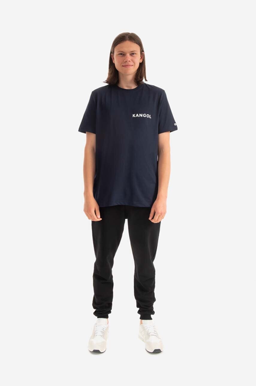 Бавовняна футболка Kangol Heritage Basic колір синій з принтом KLHB003-OFFWHITE