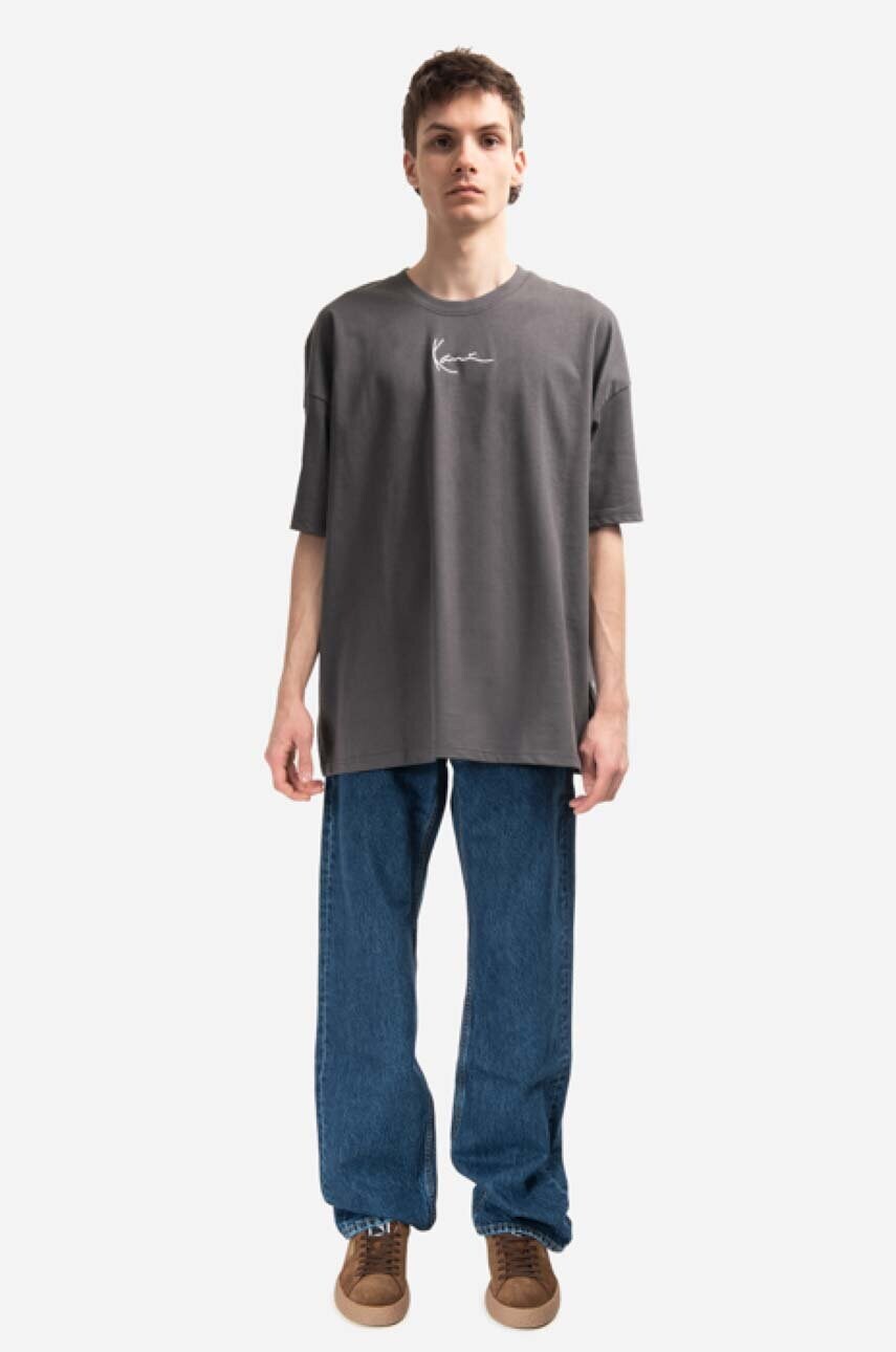 Бавовняна футболка Karl Kani Small Signature Heavy Jersey колір сірий з аплікацією 6037281-GREY