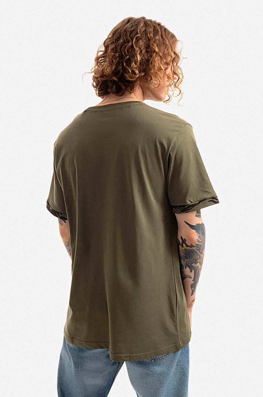 Купити Бавовняна футболка Alpha Industries колір зелений однотонний 106509.634-green – головне зображення