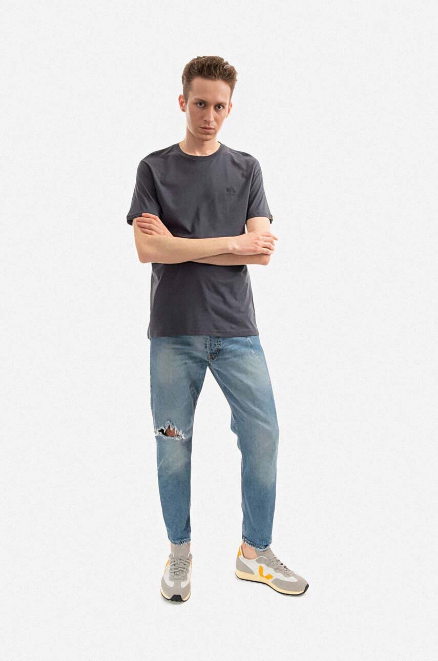 Бавовняна футболка Alpha Industries Backprint колір сірий з принтом 128507.412-grey