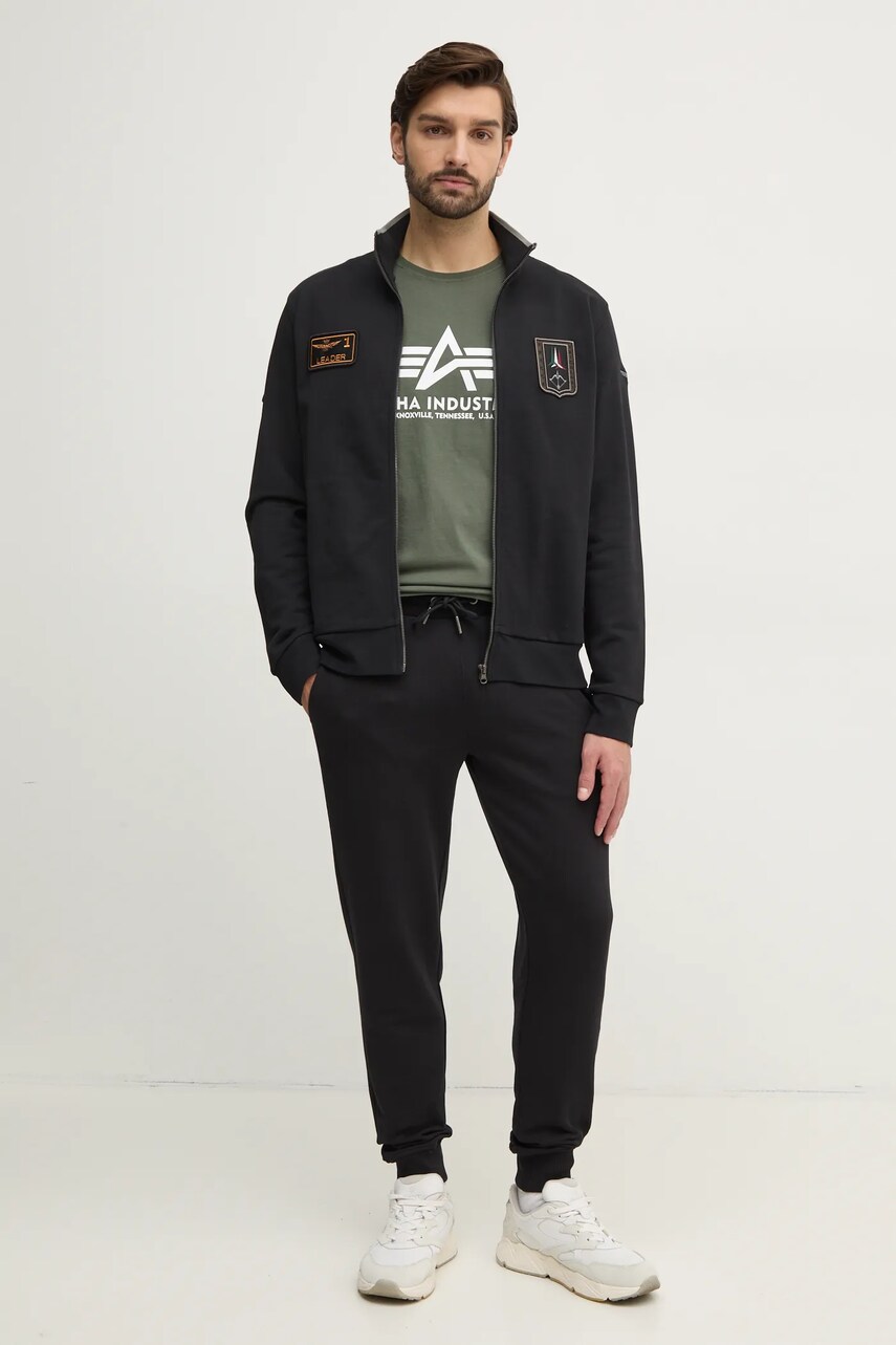 Бавовняна футболка Alpha Industries колір зелений з принтом 100501.142-green