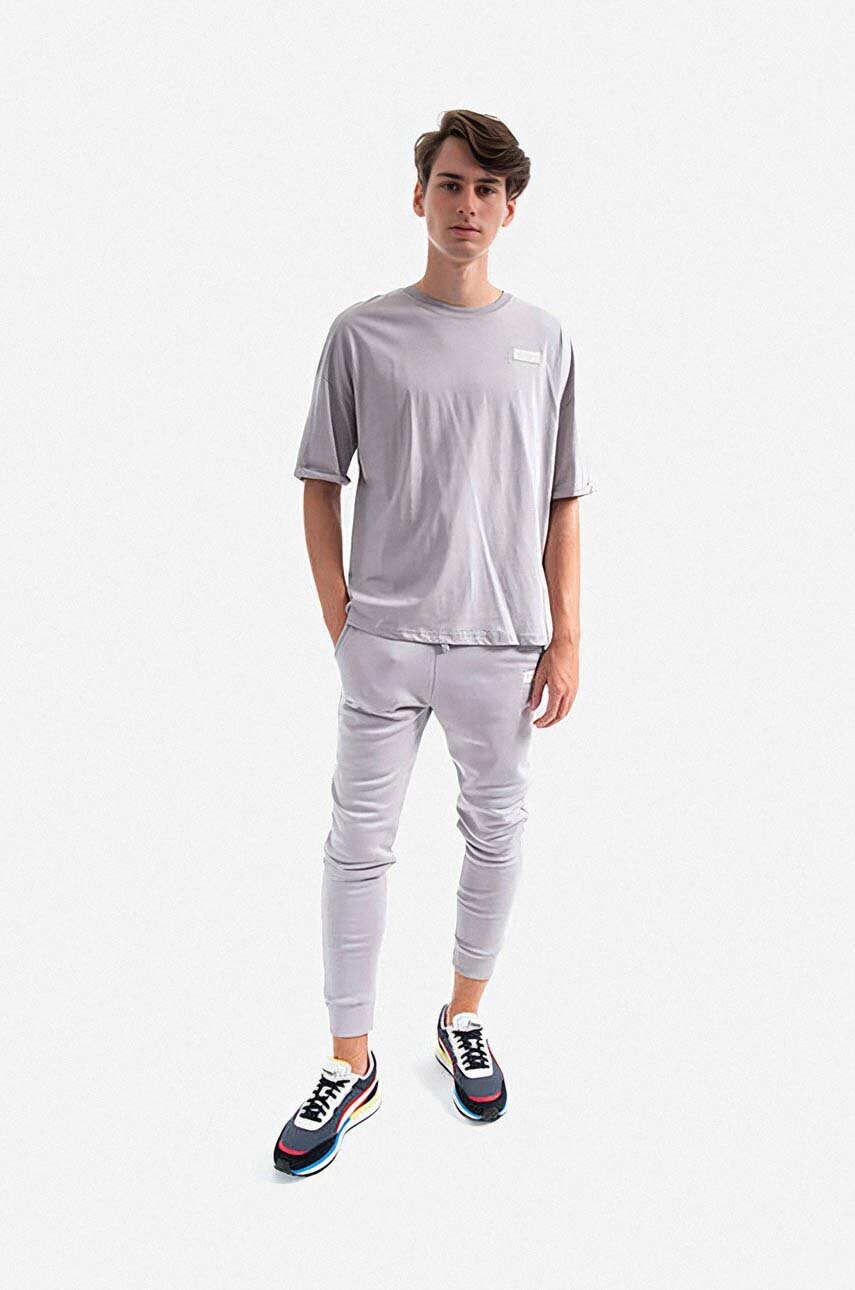 Бавовняна футболка Alpha Industries чоловічий колір сірий однотонний 118532.643-grey