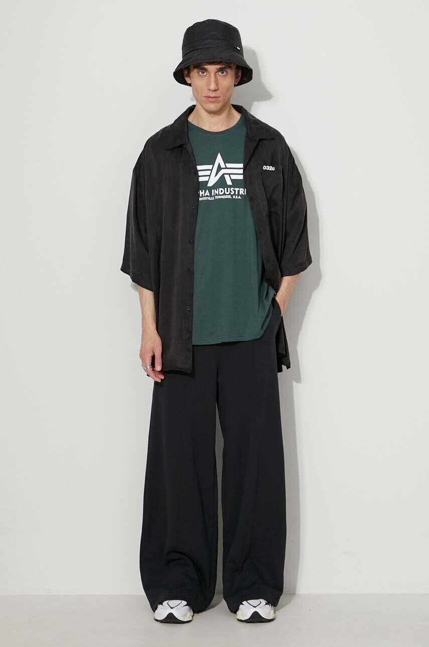 Бавовняна футболка Alpha Industries колір зелений з принтом 100501.610-green