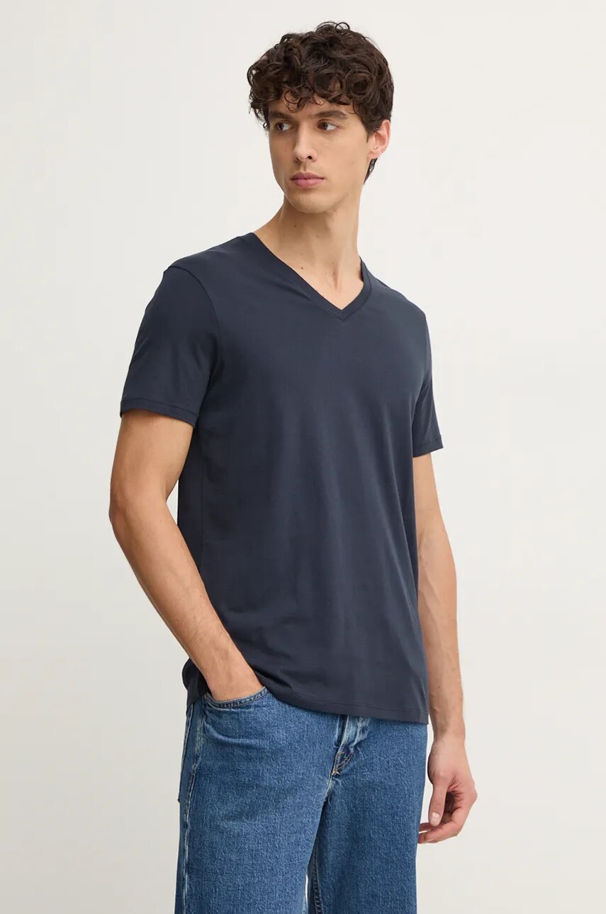 Бавовняна футболка Armani Exchange чоловіча колір синій однотонна 8NZT75 ZJA5Z
