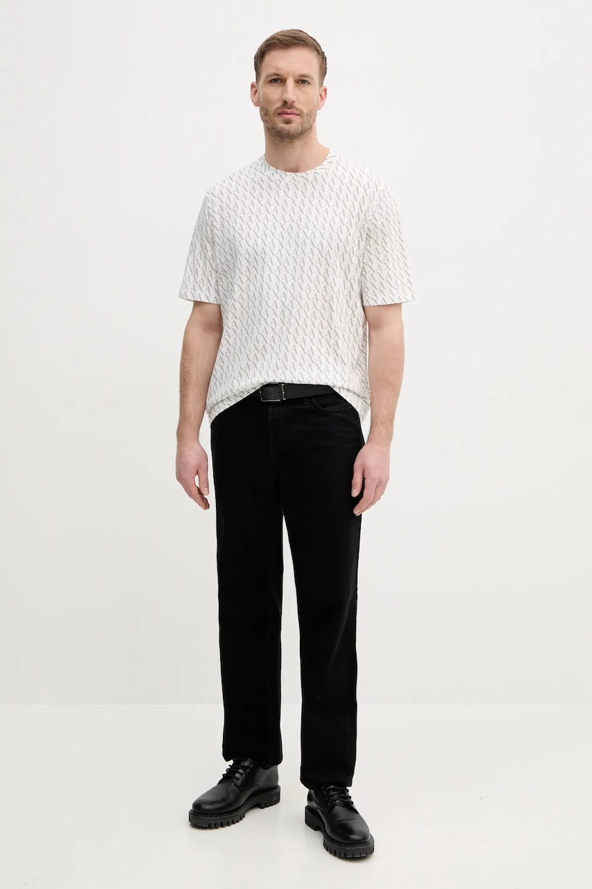 Бавовняна футболка Armani Exchange чоловіча колір білий візерунок XM001228 AF10356