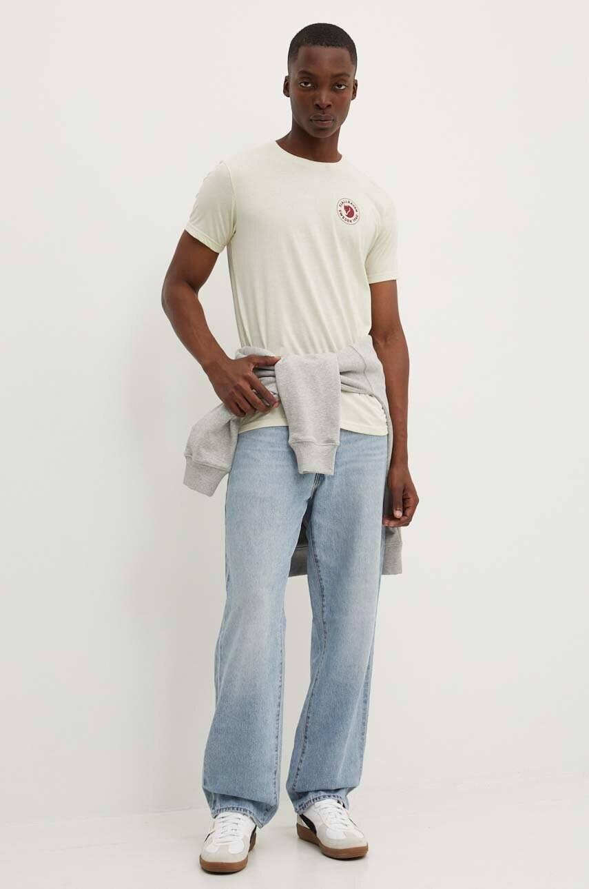 Футболка Fjallraven 1960 Logo T-shirt чоловіча колір бежевий з принтом F87313.113