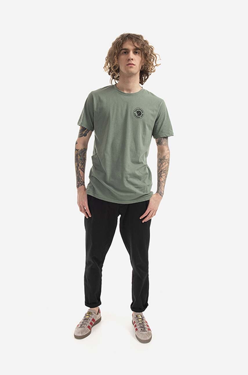 Футболка Fjallraven колір зелений з принтом F87313.614-614