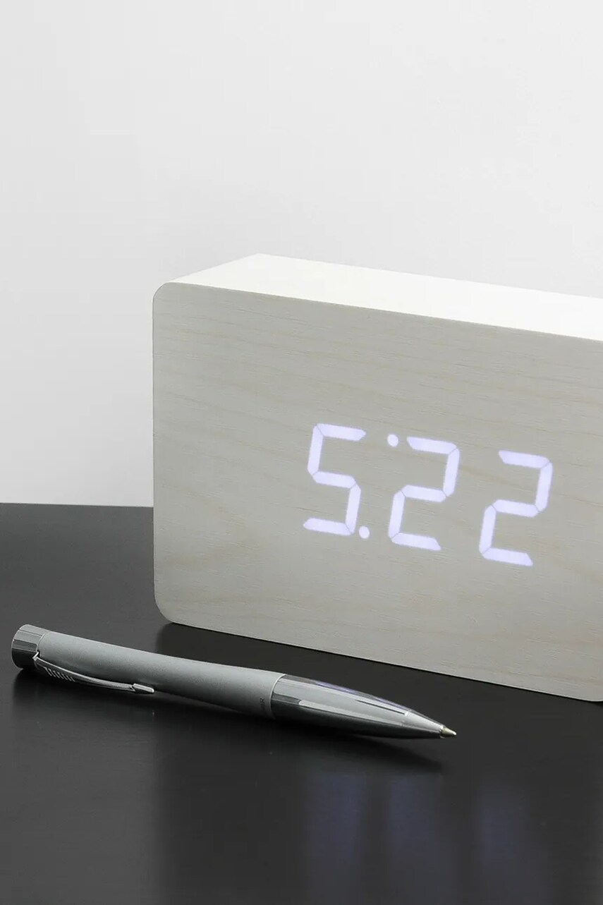 Світлодіодний годинник Gingko Design Brick White Click Clock колір білий