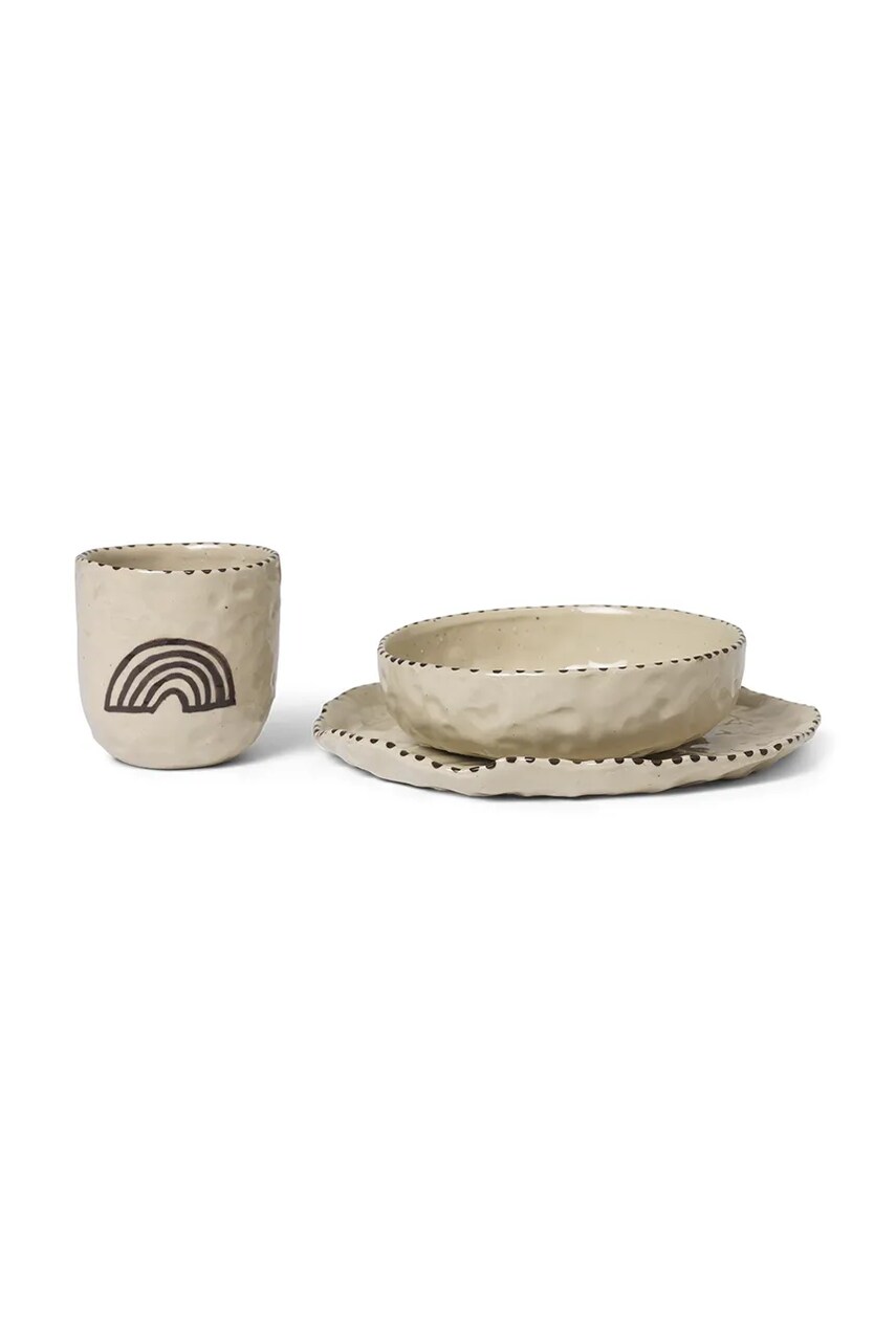 Дитячий набір для сніданку ferm LIVING Naive Ceramic Set 3-pack колір бежевий