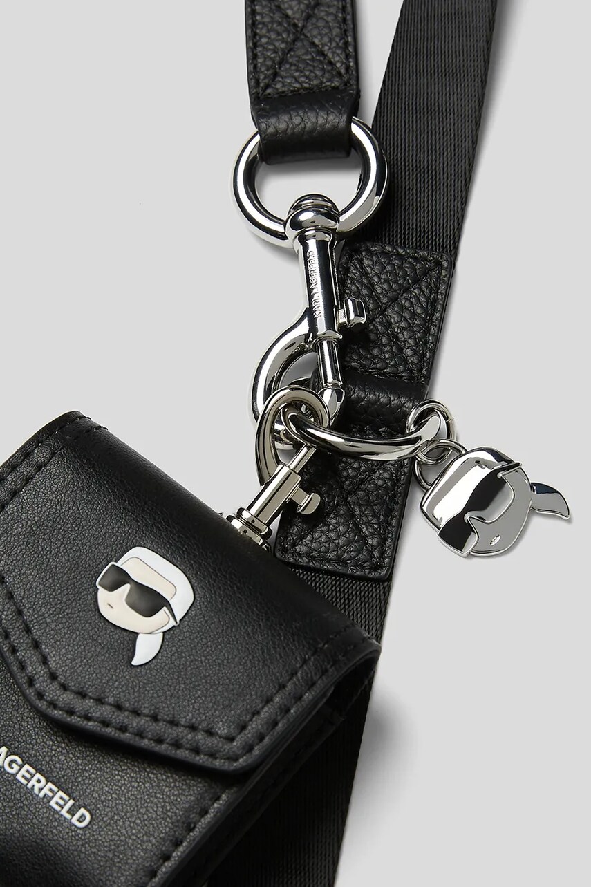 Повідець для собак з сумкою Karl Lagerfeld Ikon колір чорний A1W42046