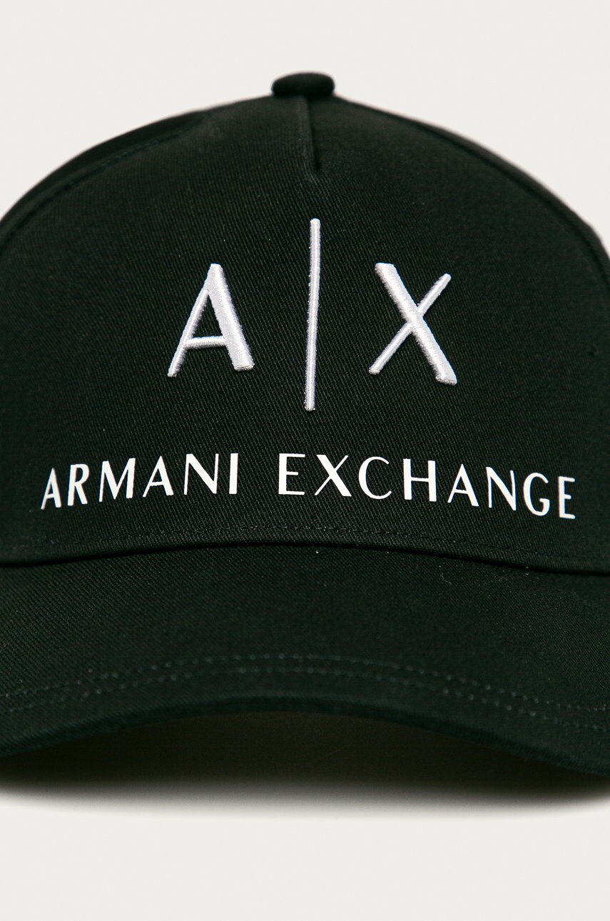 Кепка Armani Exchange колір чорний з аплікацією