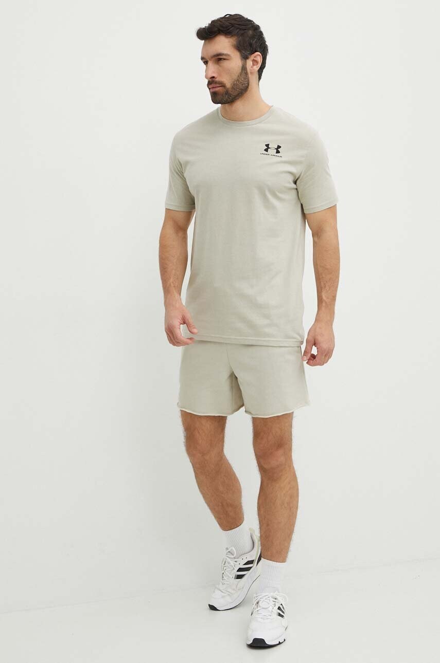 Футболка Under Armour чоловіча колір зелений з принтом 1326799