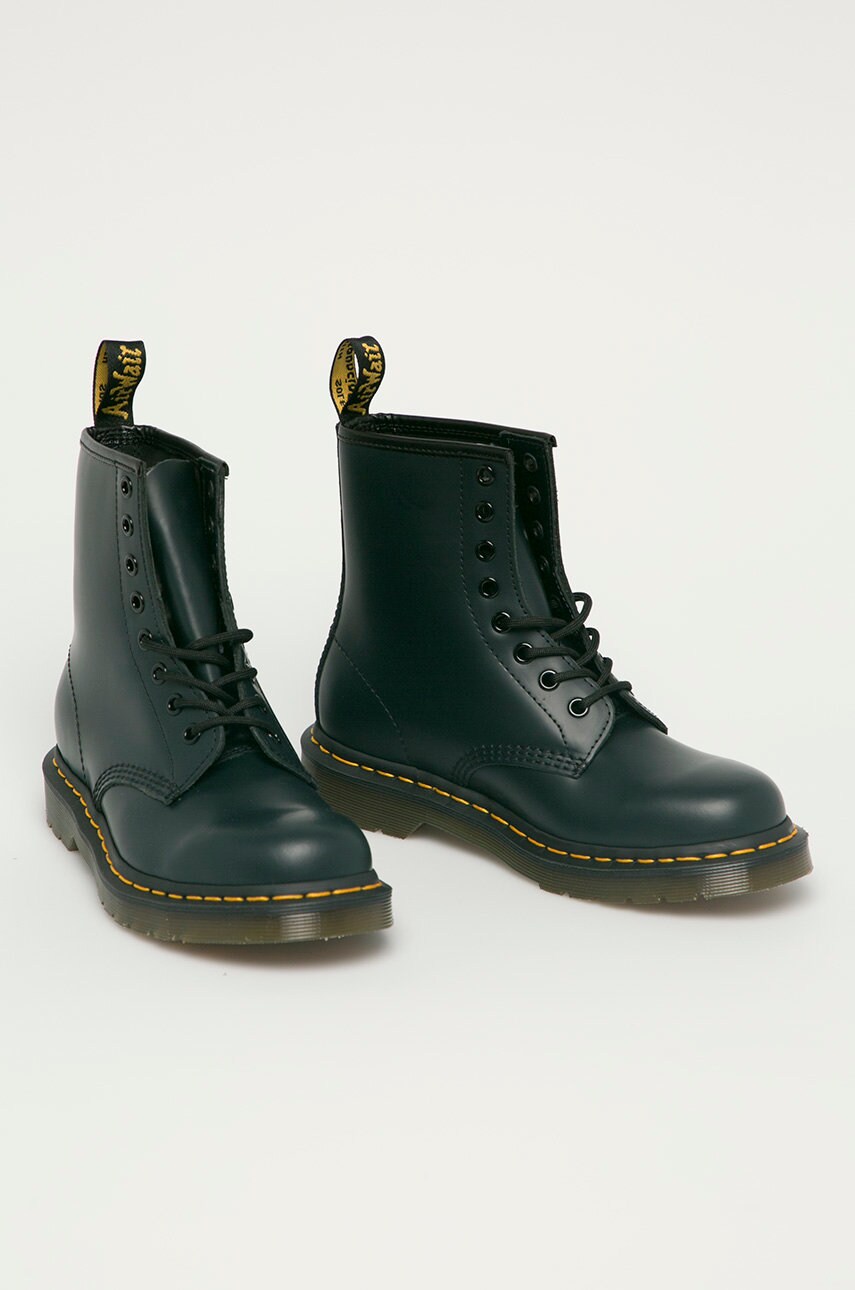 Шкіряні черевики Dr. Martens 1460 жіночі колір синій на платформі 11822600