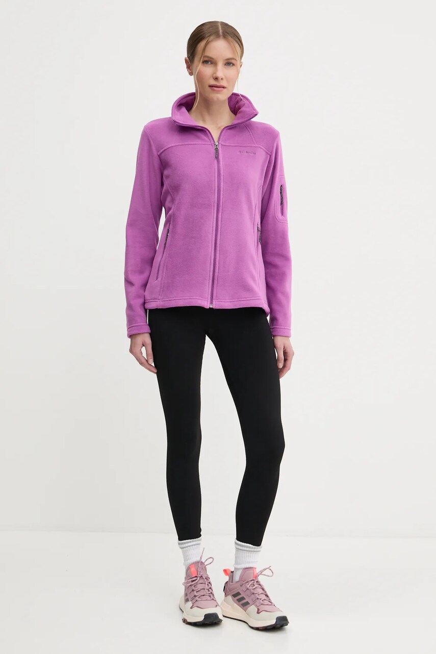 Спортивна кофта Columbia Fast Trek колір бірюзовий однотонна 1465351